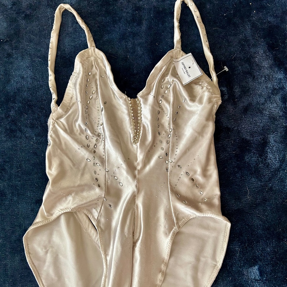 Original Ballet Leo/Costume Silver with Embellishments - Joffrey Ballet XXS